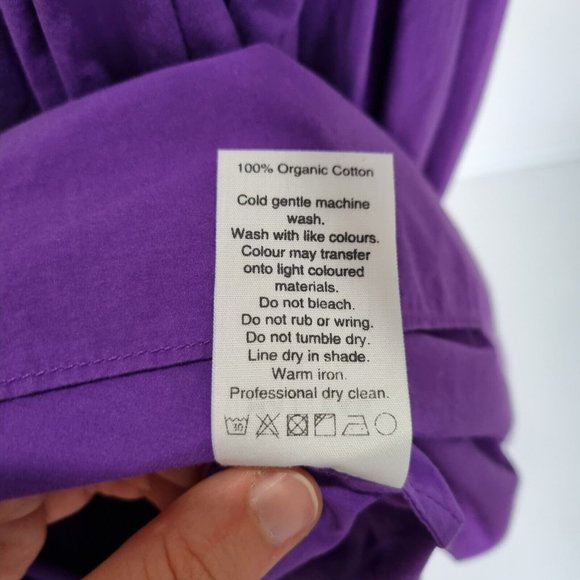 Matteau Purple Organic Cotton Drawcord Midi Dress Size 3 - Picture 10 of 11